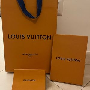 Authentic Louis Vuitton Gift bag, box and note